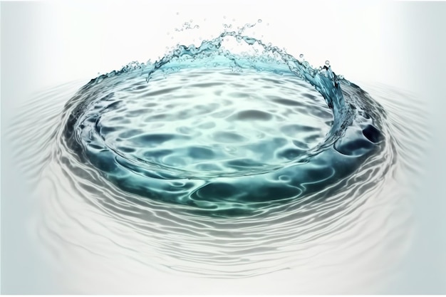 Фото Изолированный всплеск воды с пузырьками воды на белом фоне 1