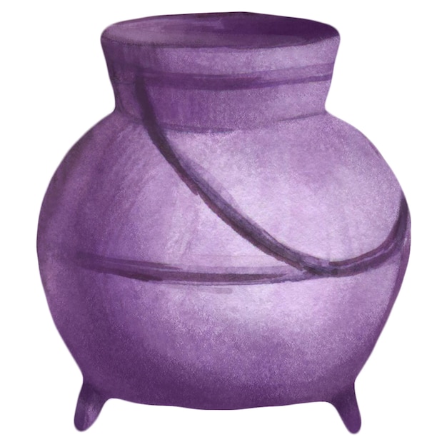 isolated watercolor element Cauldron