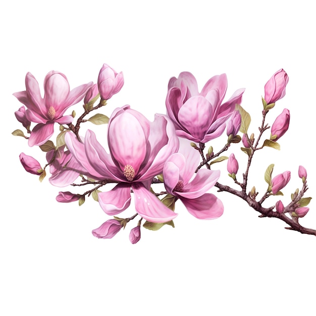 Isolated watercolor magnolia flower nature botanical decorative collection vector illustration isola