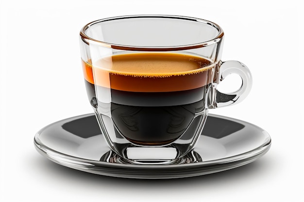 Foto sfondo bianco isolato tazza di caffè espresso bevanda di specialità italiane