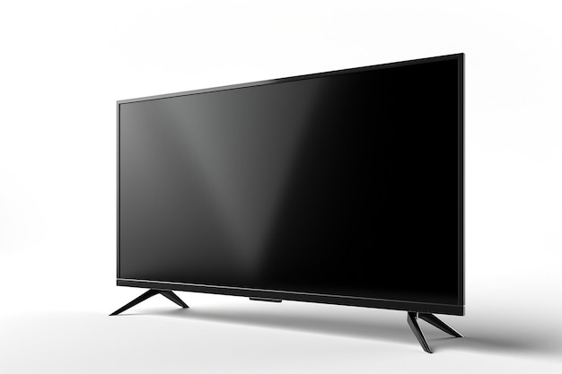 Isolated White Background Front View of Plasma TV Screen Generative AI