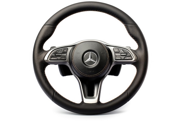 Photo isolated white background steering wheel