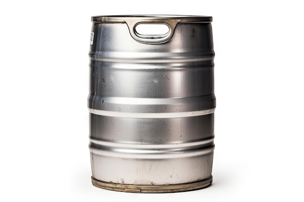 写真 ビール樽と分離の白い背景