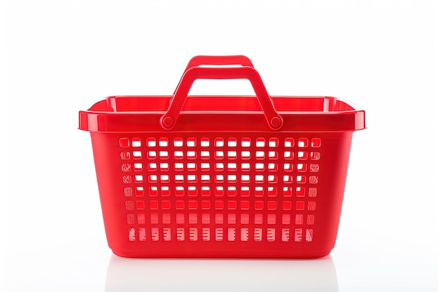 Isolated white basket for shopping