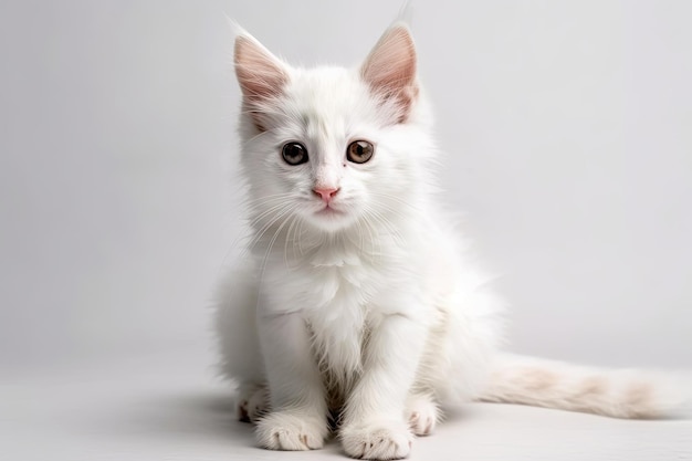 Изолированная белая кошка