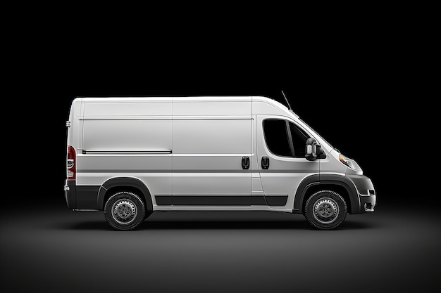 Isolated White Delivery Van for Clean Transport Generative AI