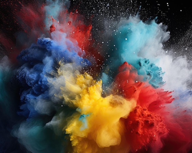 Isolated White Dust on Black Background with Creative Abstract Texture Colorful White Spray