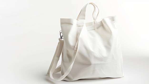 Photo isolated white fabric bag