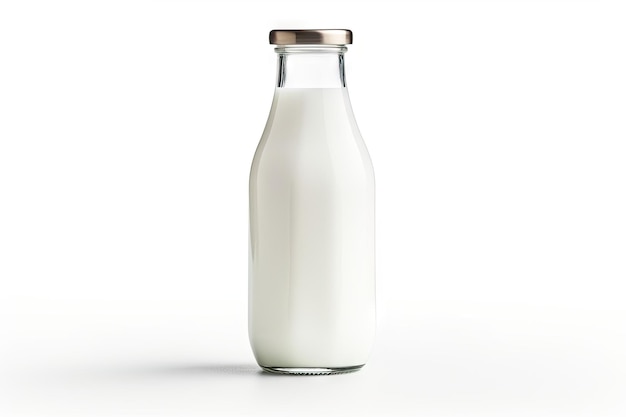 Isolated white milk bottle