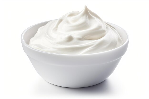 Photo isolated white sour cream with clipping path