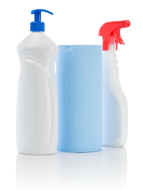 Isolated white sprays and towel