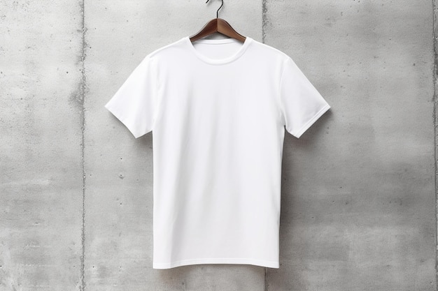 Isolated white tshirt mockup with copy space on minimalistic background