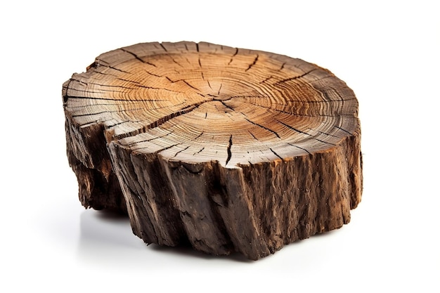 Isolated Wood Stump on Transparent Background Illustration AI