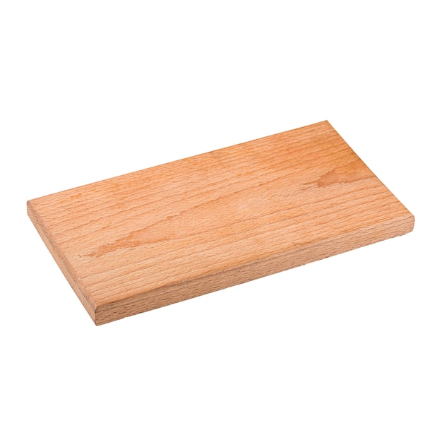 Isolated wooden cutting board on white background