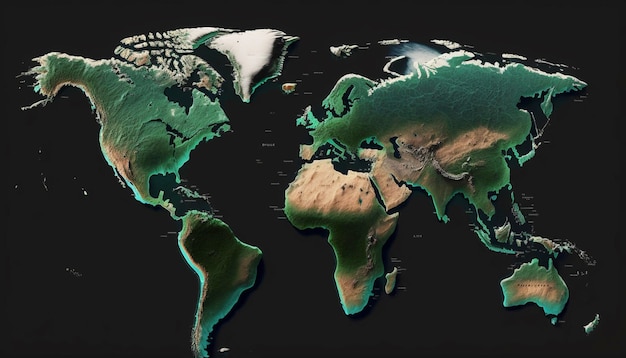 Isolated world map Generative Ai