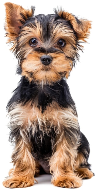 Isolated Yorkshire Terrier Adorable Puppy Doggy on White Background