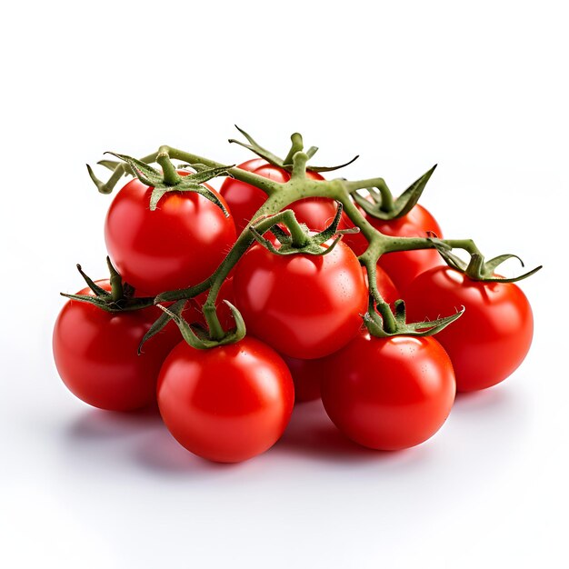 Isolated of Yubari King Cherry Tomatoes Focusing on Their Vi On White Background Photoshoot