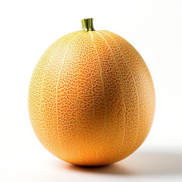 Isolated of Yubari Melon Displaying Its Vibrant Orange Flesh On White Background Photoshoot