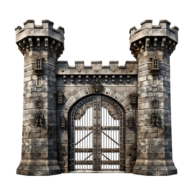 Isoleerd van Bastion Gate met Trefoil Motif Design bestaat uit een Fortifi 1 3D Design Concept IdeasE