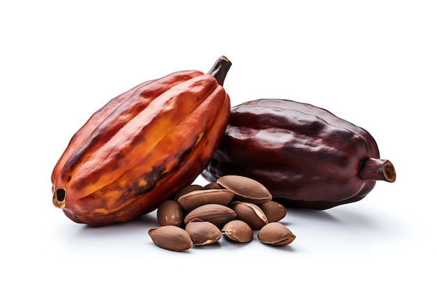 Isoleerde cacao op witte achtergrond