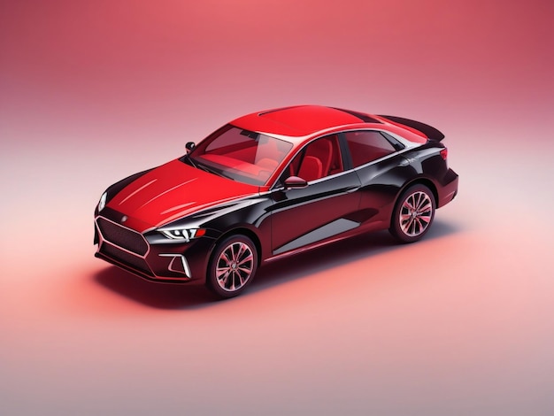 Isometric 3d car modern vehicle gradient background generative ai