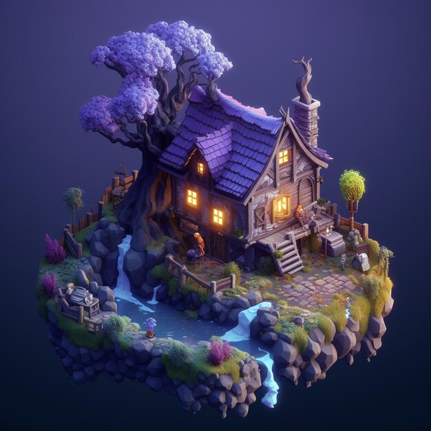 Isometric 3d house