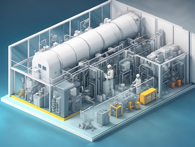 Isometric 3D Laboratory Design for Clean and Renewable Energy Research Creating Safe and Efficient