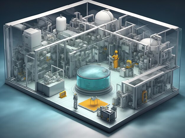 Isometric 3D Laboratory Design for Clean and Renewable Energy Research Creating Safe and Efficient