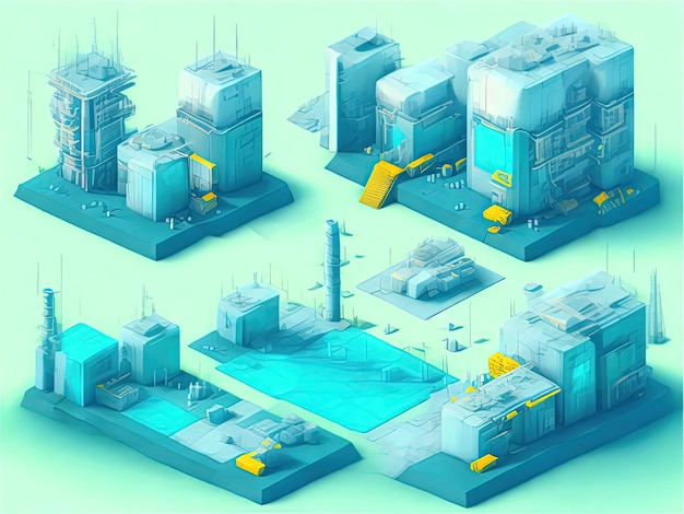 Isometric 3D Laboratory Design for Clean and Renewable Energy Research Creating Safe and Efficient