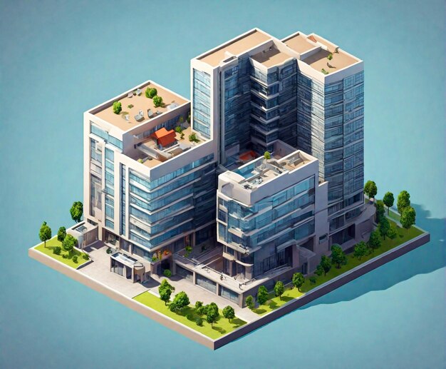 isometric 3d View of building