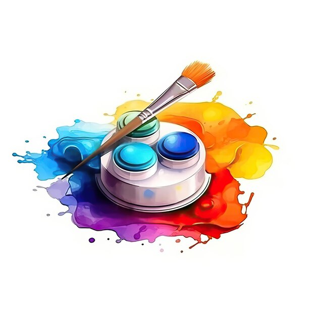 Photo isometric 3d watercolor vector art