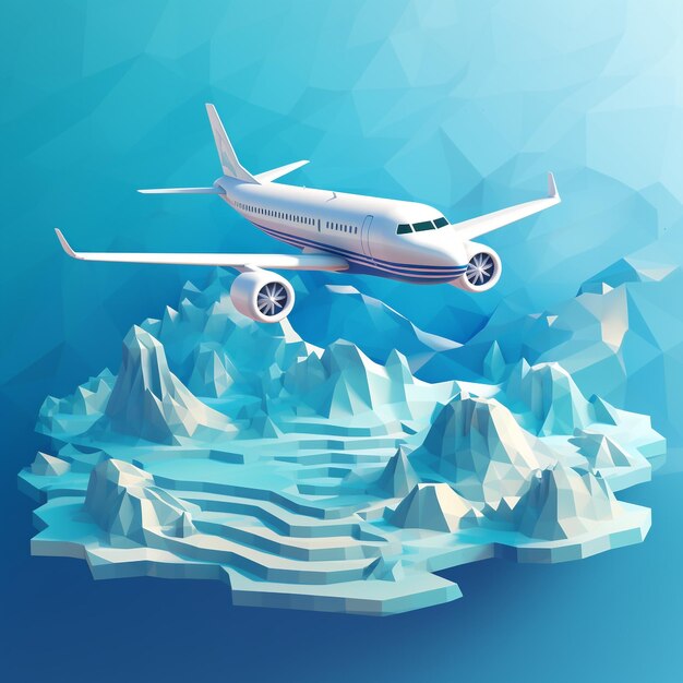 isometric aircraft in 3d desain for background