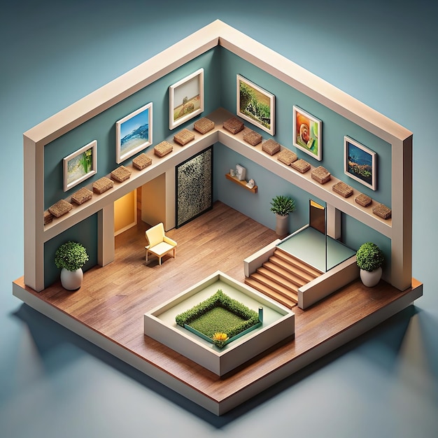 Photo isometric art gallery