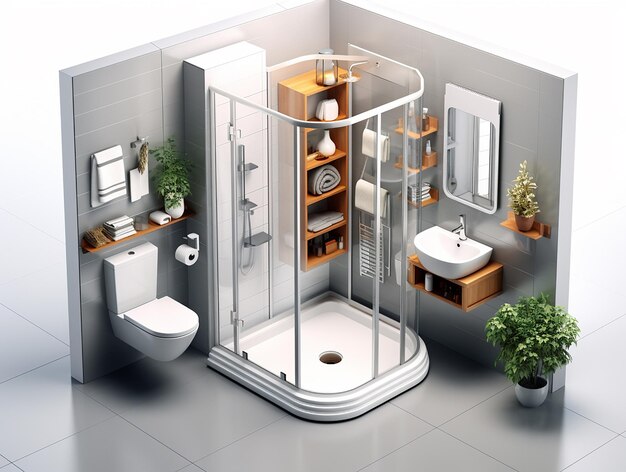 Photo isometric bathroom