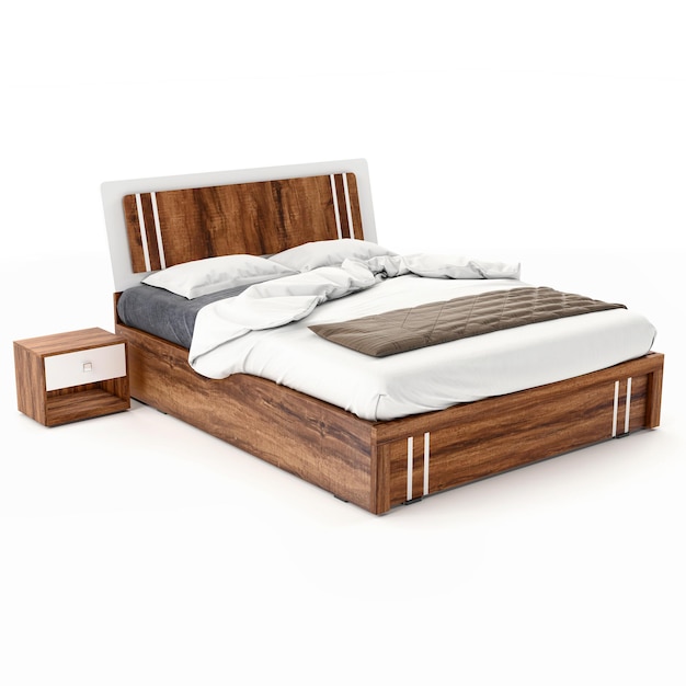 Premium Photo Isometric bed white background furniture