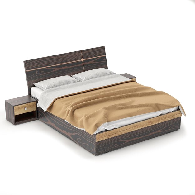 isometric bed white background furniture