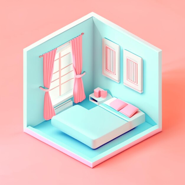 Isometric bedroom