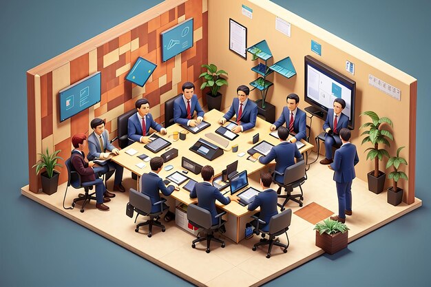 Isometric Business Meeting Concept