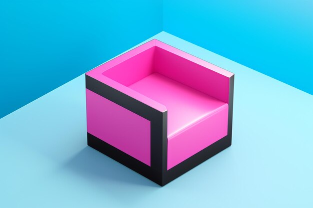 Photo isometric chair 3d render