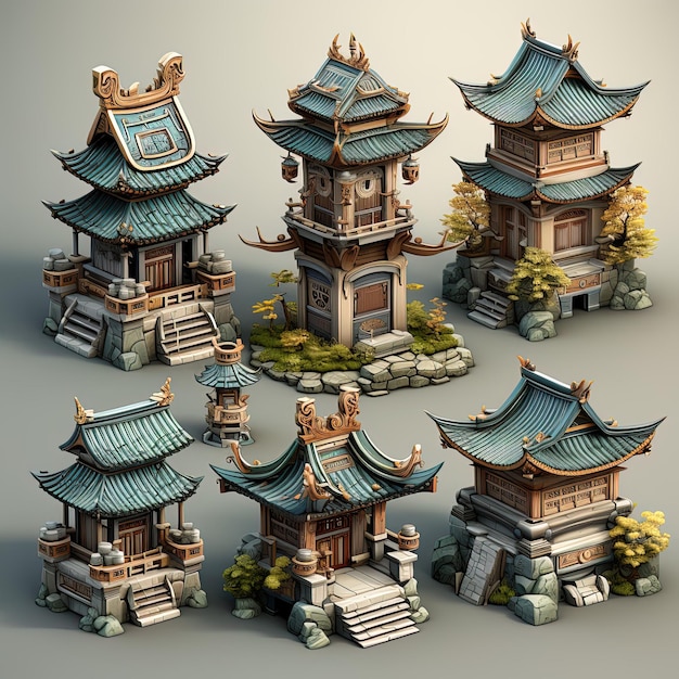 Isometric chinese Temple