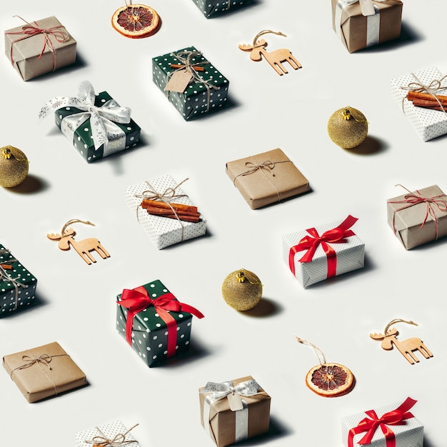 Isometric Christmas design with new year gifts