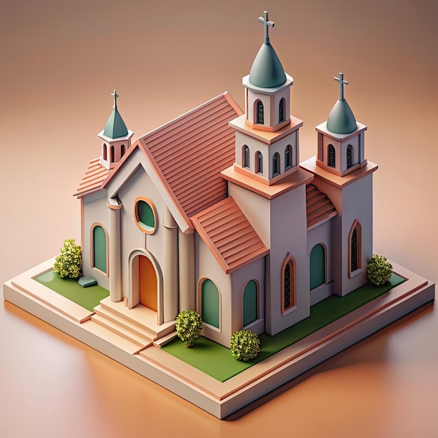 Photo isometric church