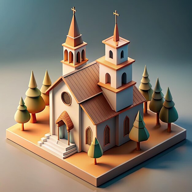 Photo isometric church