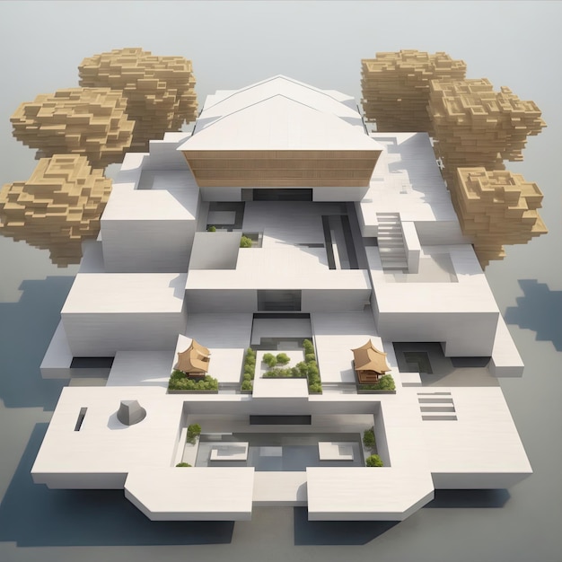 Isometric clean art of a museum building