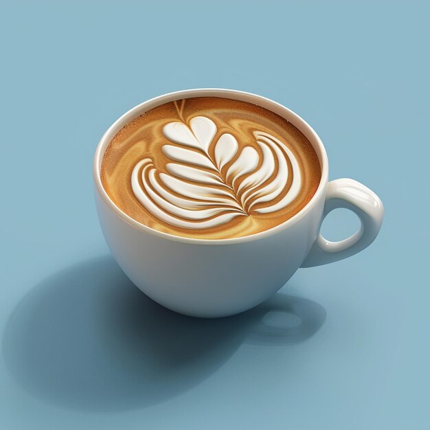 isometric coffee art in 3d