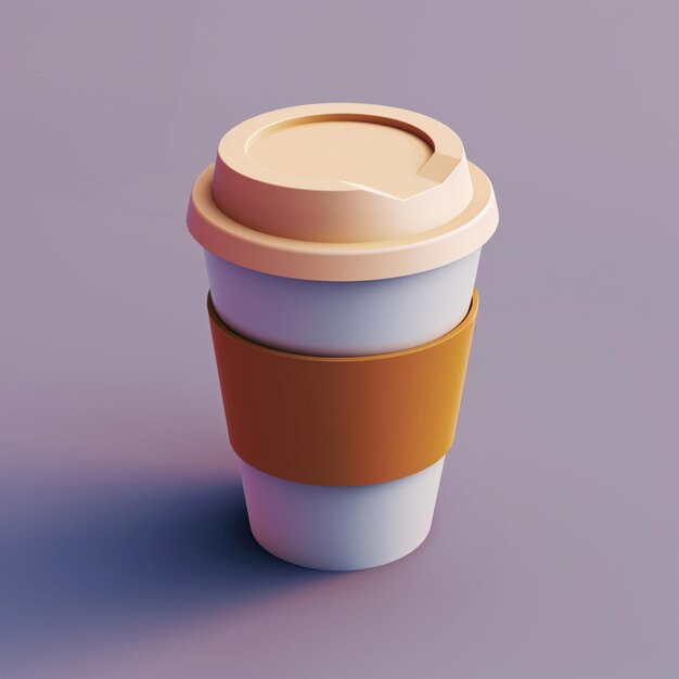 isometric coffee cup in 4k