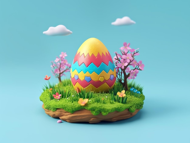 Isometric colorful Easter egg