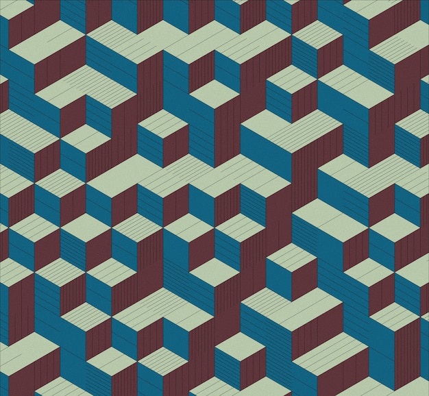 Isometric cube multicolored and noise texture gradient\
background 3d isometric cube