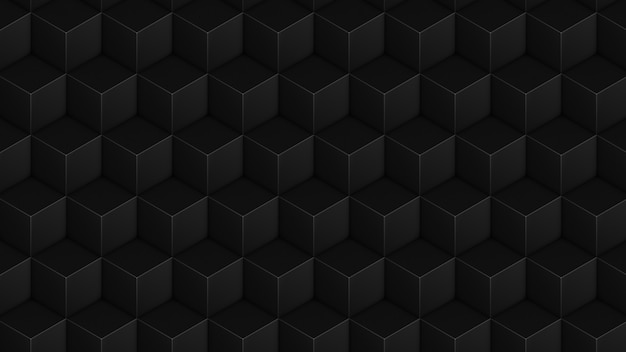 Photo isometric cubes black seamless pattern