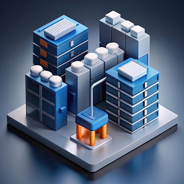 Photo isometric data center